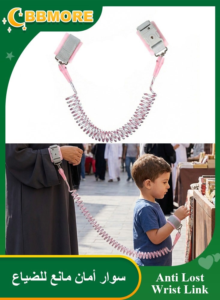 BBMORE Anti Lost Wrist Link 1.5m, Upgraded Reflective Toddler Harness Leash, Reflective Kids Wrist Leash for Baby, Child Walking Wristband Leashes for Baby Boys Girls to Outdoor Travel (Pink) - Image 1